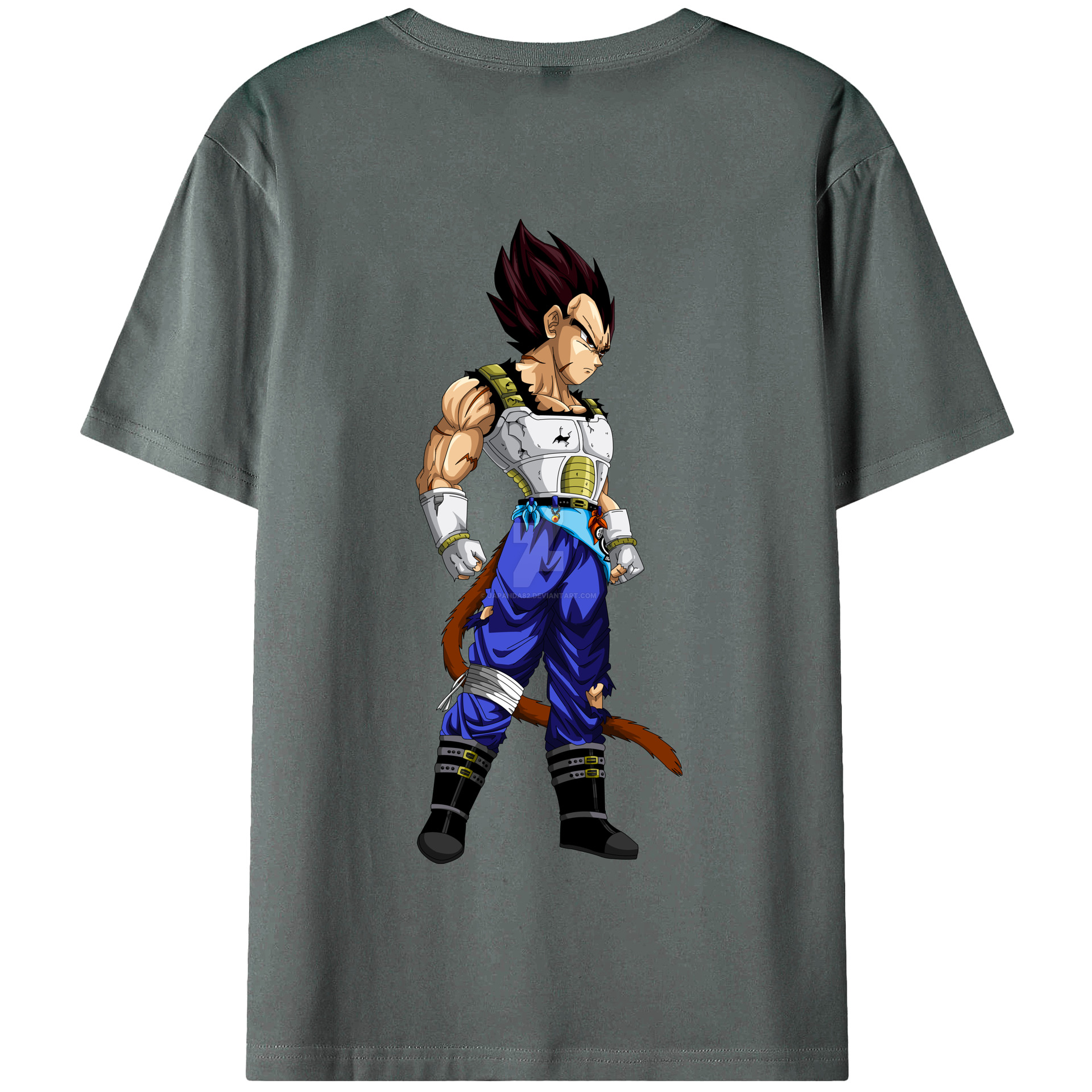 （画像用） ドラゴンボール ベジータ四世（Bejīta Yonsei）DRAGON BALL Vegeta IV 綿100％半袖Tシャツ（背面プリント）